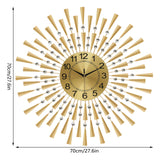 Large Gold Wall Clock – Modern Silent Non-Ticking Decorative Clock for Living Room, Bedroom & Office