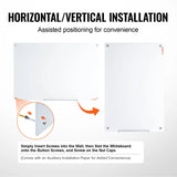 Magnetic Frameless Glass Dry-Erase Board – 48″ × 32″, Wall-Mounted Glass Whiteboard for Office, School & Home