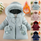 Solid Colour Fleece Hooded Zip-Up Jacket for Toddler Girls (Ages 1-4)