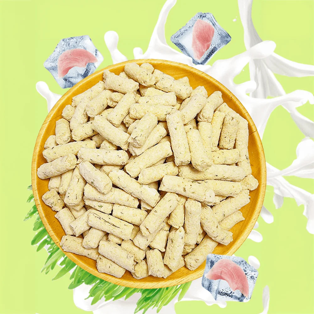 Chicken Cat Grass Milk Stick Treats – Hairball Control & Teeth Cleaning Chews, Chicken-Flavored Snacks for Cats