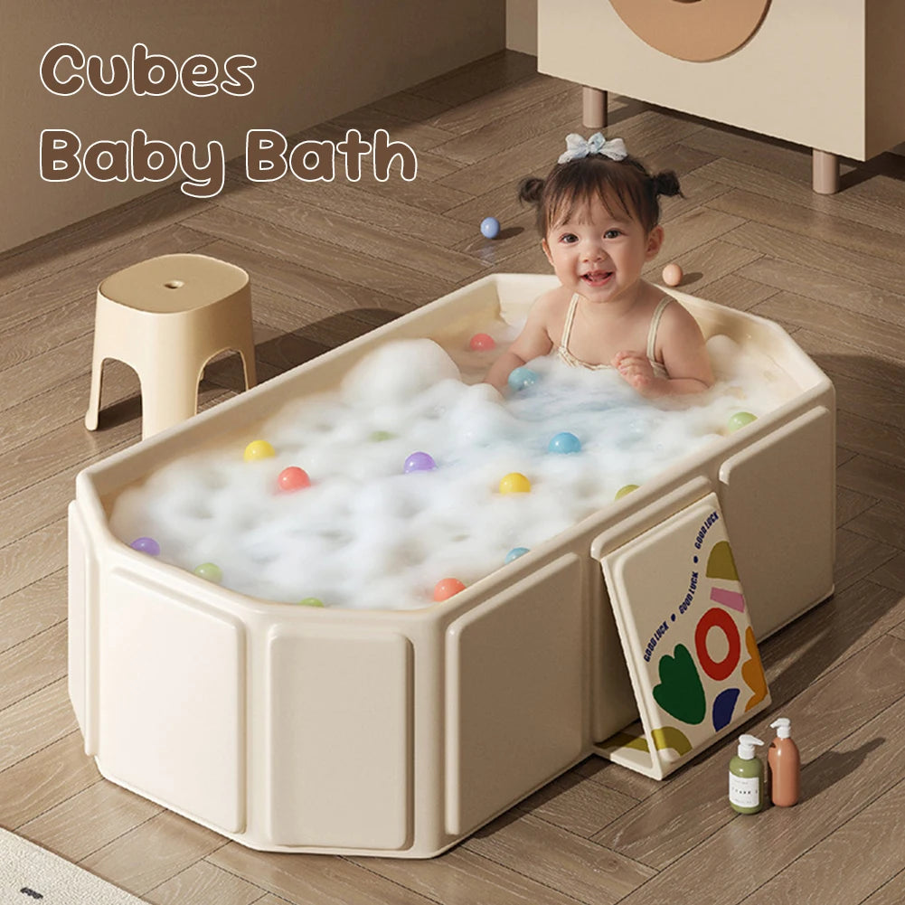 Animal Baby Portable Bathtub – Folding Newborn Swimming Pool with Real-Time Temperature Display & Shower Basin