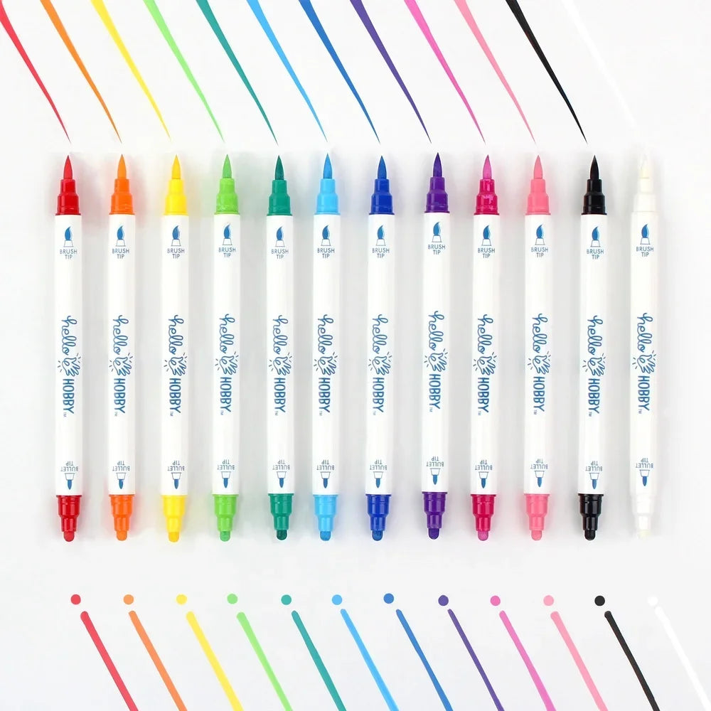 Acrylic Paint Markers Set – 12 Dual Tip Permanent Paint Pens for Glass, Wood, Fabric, Metal & Stone
