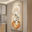 3D Visual Wall Décor Clock – Modern Wall Mount Painting Clock for Living Room, Bedroom & Foyer (Orange Large Design)