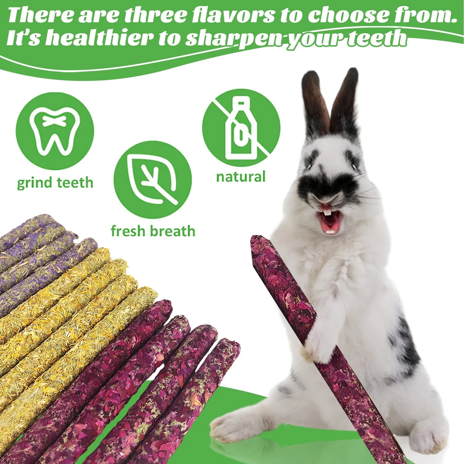 Natural Petal Grass Teething Sticks – Organic Dental Chew Toy for Puppies, Kittens & Small Pets to Promote Healthy Teeth & Gums