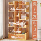 Multi-Layer Tall Floor Bookshelf – Narrow Storage Rack with 6+ Compartments & Floor-Standing Cabinets for Living Room