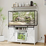 Farmhouse Reptile Tank Stand – Heavy Duty 48"×24" Tabletop with Power Outlet, Fits up to 120 Gallon Bearded Dragon & Aquariums
