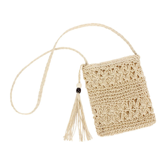 New Small Straw Bag for Women – Handmade Summer Beach Rattan Crossbody & Shoulder Bag with Boho Tassels 🏖️✨
