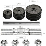 44LB Cast Iron Adjustable Dumbbell & Barbell Set – Solid Handles, Convertible Design for Bodybuilding & Home Training