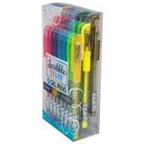 24ct Gel Pens Set – Glitter, Neon & Metallic Ink Pens with Soft Grip & Handy Clips for Note-Taking, Doodling & Creative Projects