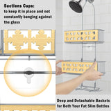 3-Tier Wall-Mounted Shower Caddy – Rust-Resistant Stainless Steel Organizer with Soap Tray & Hooks