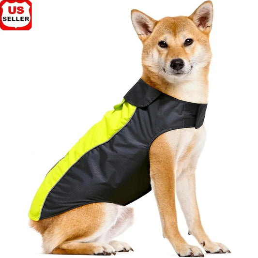 Lightweight Waterproof Dog Rain Jacket – Reflective Winter Vest with Leash Hole for Medium Dogs
