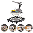 5-in-1 Foldable Baby Walker with Wheels – Detachable Push Handle, Activity Center, Food Tray & Sunshade for 6–24 Months
