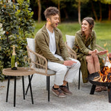 “3-Piece Outdoor Wicker Patio Bistro Set – All-Weather Rattan Conversation Furniture with Cushions & Table for Balcony, Porch, or Garden”