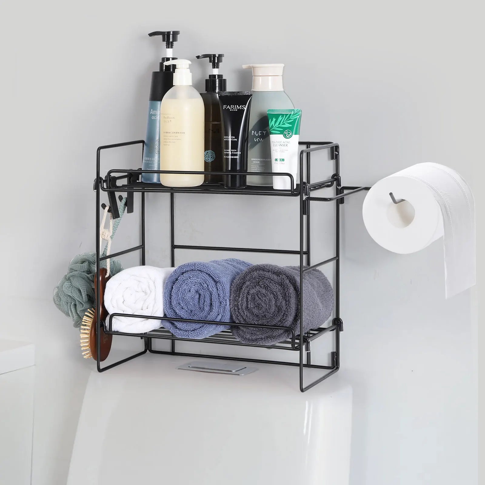 2-Tier Stackable Stainless Steel Storage Rack – Space-Saving Organizer for Bathroom & Kitchen
