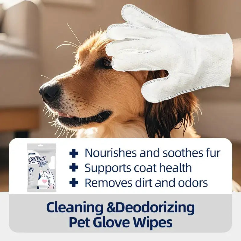 40 pcs Pet Grooming Gloves & Disposable Wipes – Deshedding Mitts for Dogs & Cats with Antibacterial Odor-Control