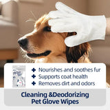 40 pcs Pet Grooming Gloves & Disposable Wipes – Deshedding Mitts for Dogs & Cats with Antibacterial Odor-Control