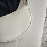 Women’s Crescent-Shape Nylon Shoulder & Crossbody Bag – Simple Elegant Daily Handbag