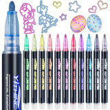 Outline Shimmer Markers – 12-Pack Metallic Glitter Gel Pens for Coloring, Crafts & Gifts 🌈