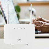4G LTE CPE Router Modem – 300Mbps High-Speed WiFi Router with External Antennas & SIM Card Slot (EU Plug)