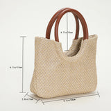 Women’s Summer Straw Shopping Tote – Large-Capacity Open Top Handle Bag for Vacation, Travel & Daily Casual Outfits