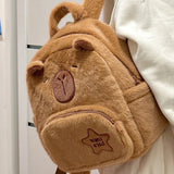 Cute Capybara Plush Backpack — Large-Capacity Cartoon Travel & Casual Backpack for Women & Girls