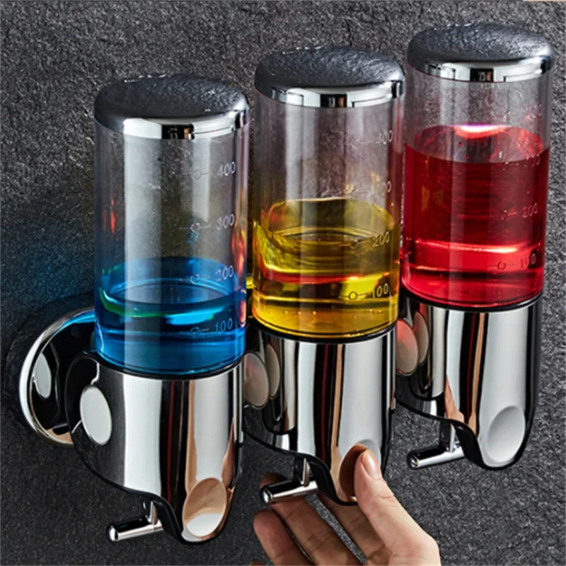 Wall-Mount Bathroom Liquid Soap Dispenser – Refillable Hand Sanitizer, Shampoo & Shower Gel Container