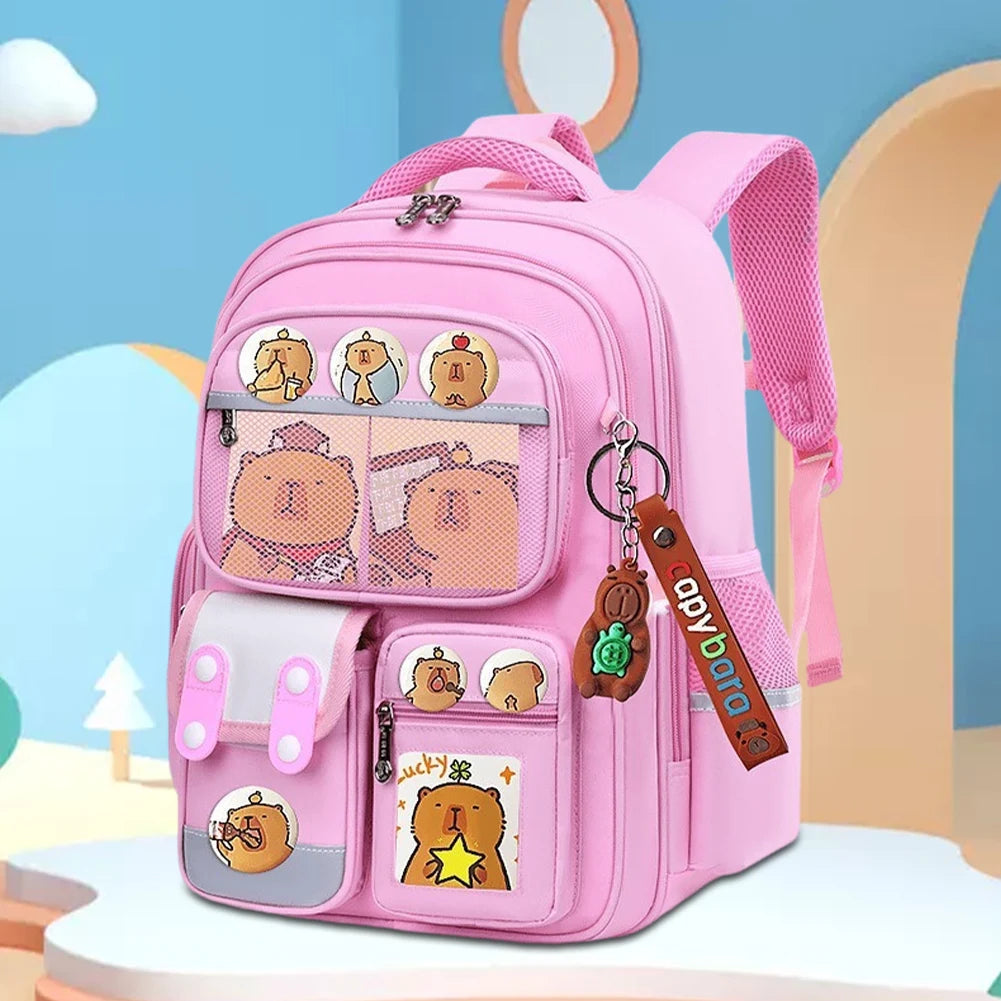 Capybara Kawaii Backpack – Adjustable Strap Multi-Pocket Oxford Cloth Rucksack