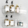 Adhesive No-Drill 2-Pack Acrylic Shower Caddy Shelves – Clear Wall-Mounted Organizer