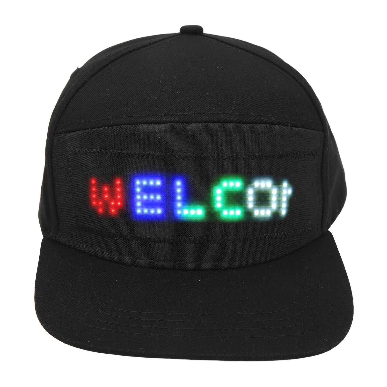 LED Programmable Bluetooth Hat – Editable Colorful LED Display Cap with App Control for Concerts, Festivals & Outdoor Parties