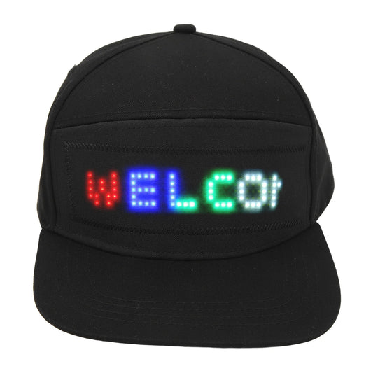 LED Programmable Bluetooth Hat – Editable Colorful LED Display Cap with App Control for Concerts, Festivals & Outdoor Parties