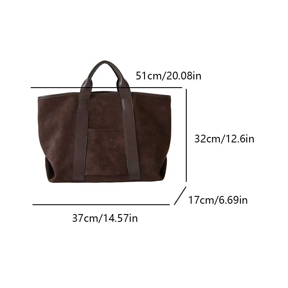 Women’s suede shoulder bag – large-capacity vintage winter handbag, stylish satchel tote purse for commuting, shopping & daily use