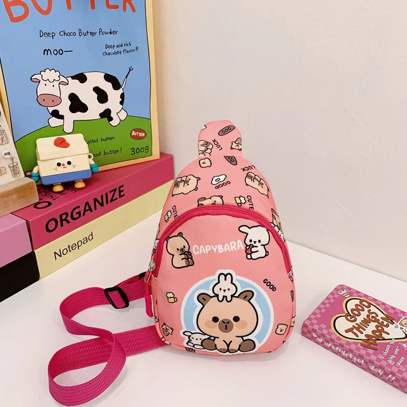 Capybara Doll Crossbody Bag – Adorable Kawaii Chest Pouch for Kids