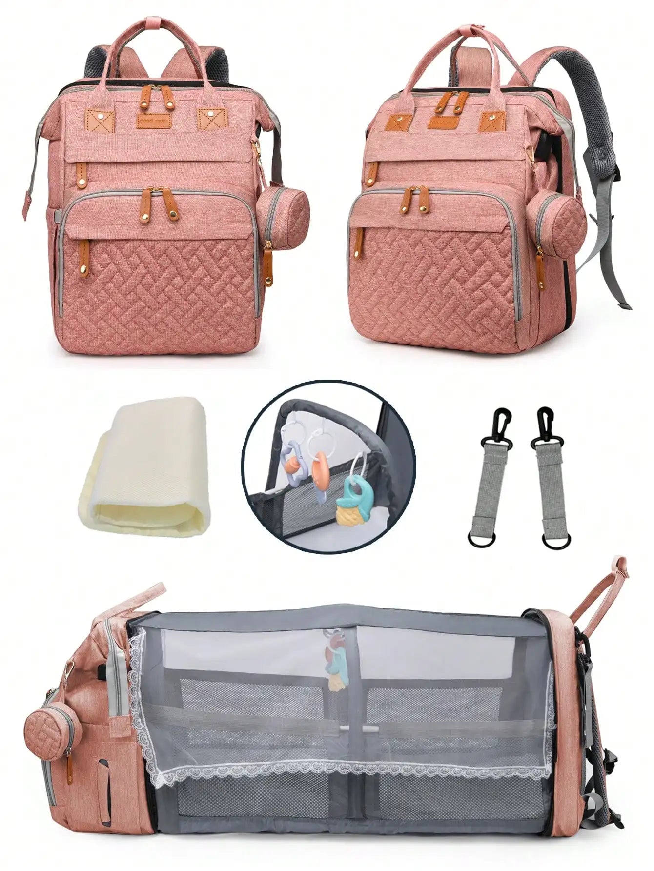 Large Diaper Bag with Changing Station – Waterproof Multifunction Baby Backpack with USB Port | Lightweight Travel Diaper Bag for Moms & Dads
