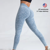 V-Back Yoga Pants for Women – Seamless High Waist Push-Up Leggings, Scrunch Gym Tights for Fitness & Workout