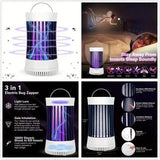 360° Electric Bug Zapper Fan 3-in-1 – 1,800 mAh Rechargeable UV Trap & Portable Waterproof Insect Killer for Camping & Fishing
