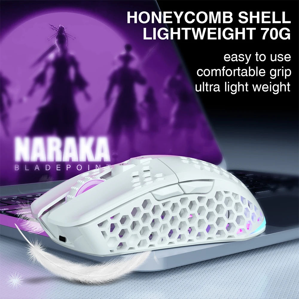 SM600 3-Mode Wireless Gaming Mouse – Ergonomic Rechargeable Mouse with Zero Latency, Macro Software & Adjustable DPI