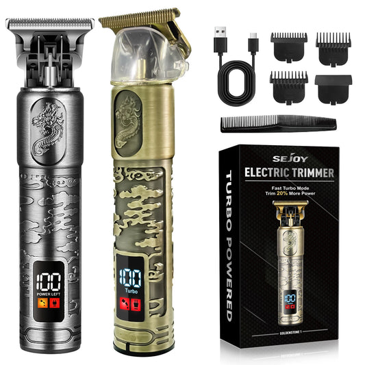 Sejoy Cordless Hair Clippers – USB-C Rechargeable Professional Trimming Kit with LED Display & 4 Guide Combs