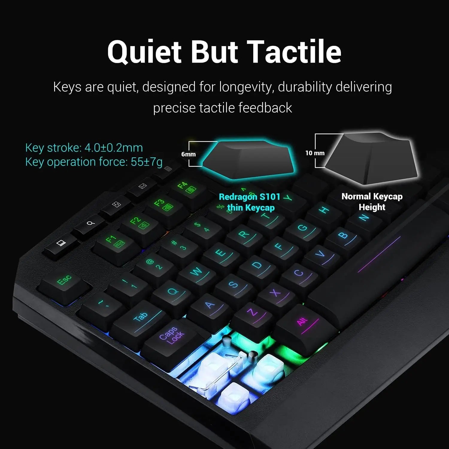 Redragon S101 Gaming Keyboard & M601 Mouse Combo – RGB Backlit Keyboard with Programmable Backlit Gaming Mouse (Value Set)