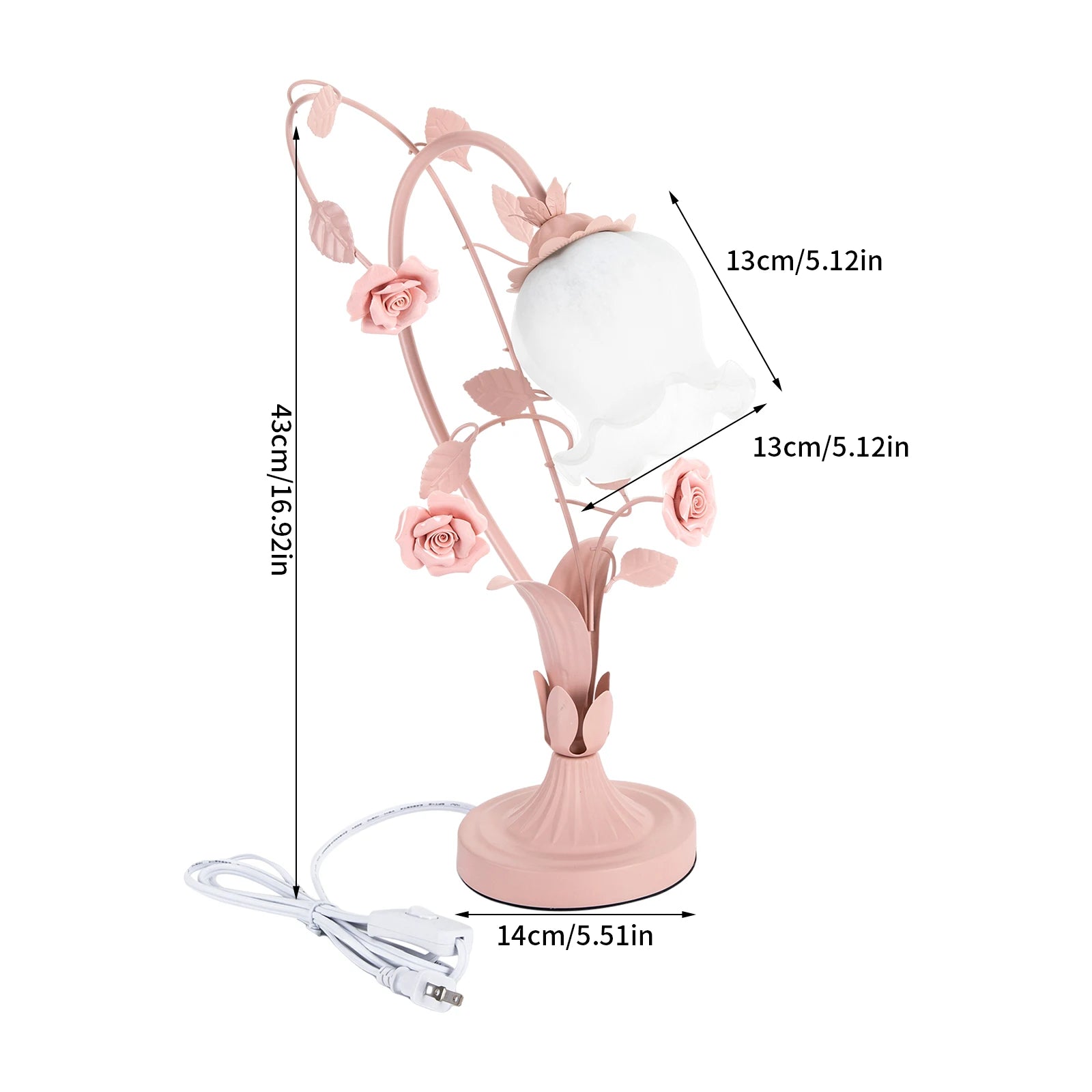 🌸 Modern Bedside Flower Glass Table Lamp – Stained Glass Reading Lamp for Nightstand & Desk with Switch Control
