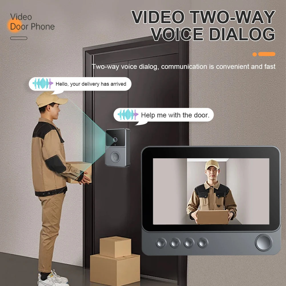 2.4G Wireless Video Intercom Doorbell – Two-Way Audio & Video Camera with Night Vision for Villas & Home Security