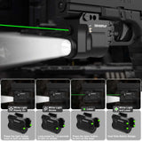 Rechargeable Pistol Light & Green Laser Combo – Rail Mounted Flashlight with Strobe Mode & Magnetic Charging 🔦🔋