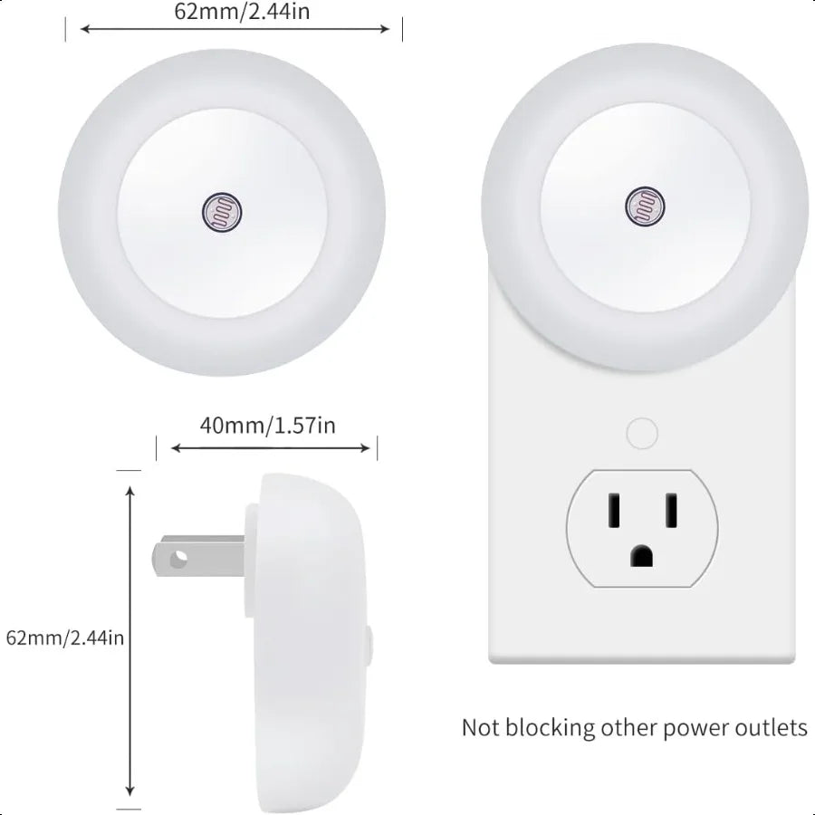 6-Pack Red LED Plug-in Night Lights – Auto Dusk-to-Dawn Sensor Lights for Bedroom, Bathroom, Baby Room, Hallway & Stairs