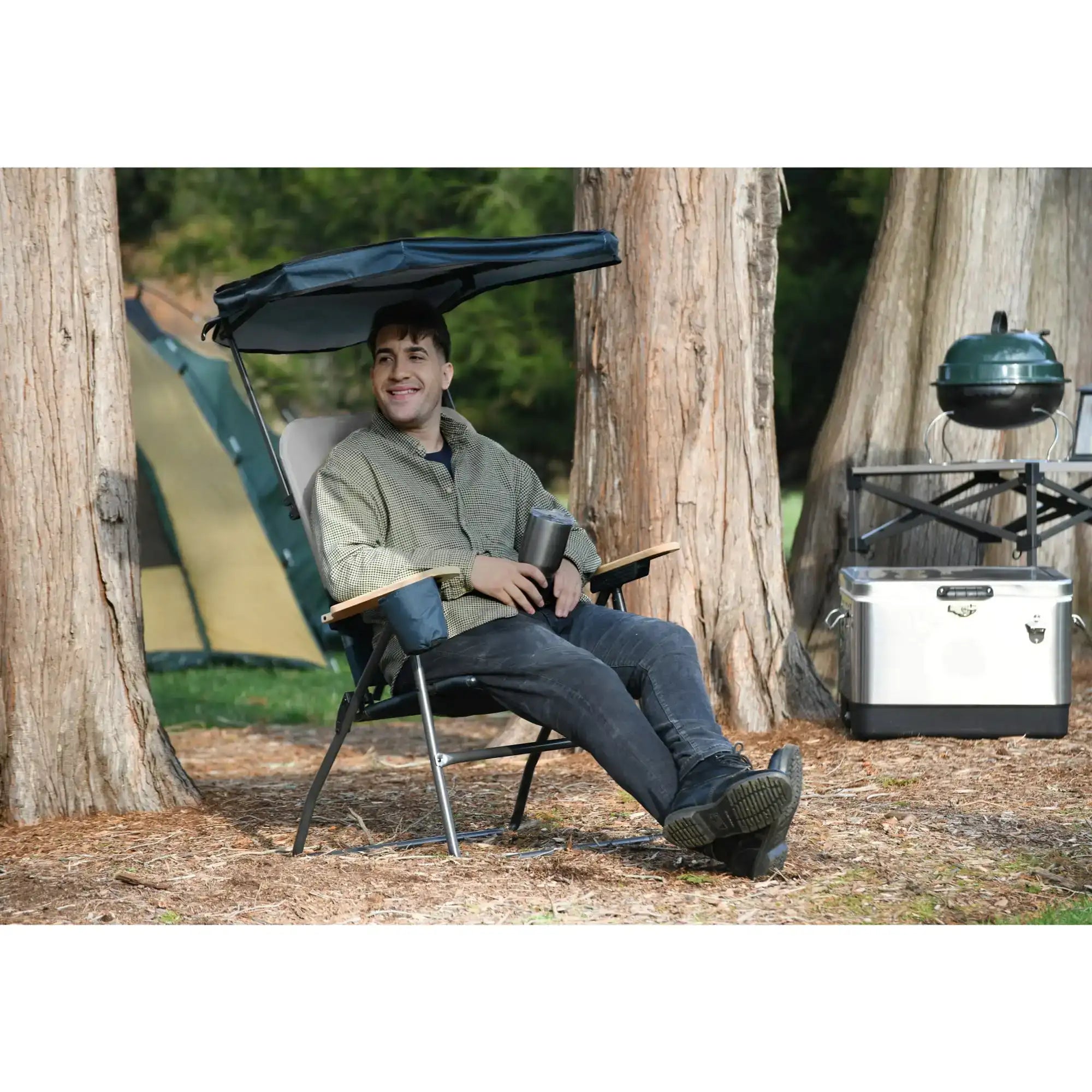 Selkirk Oversized Heavy-Duty Folding Camping Chair – MaxShade Canopy, XXL Comfort