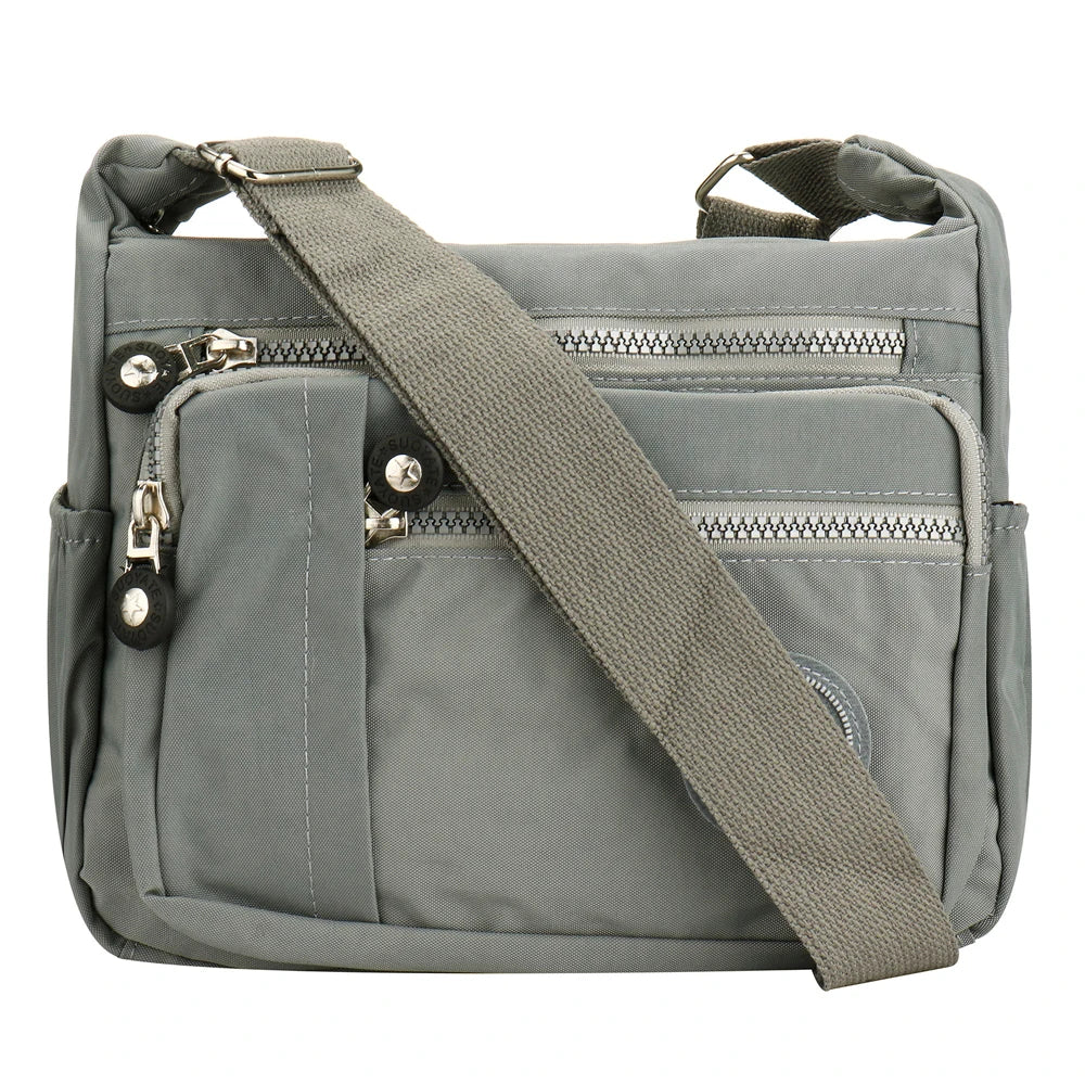 Women’s Waterproof Nylon Floral Multi-Pocket Crossbody Bag – Casual Shoulder Messenger Bag