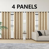 Foil-Printed Thermal Insulated Blackout Curtains – Grommet Top, Room Darkening for Bedroom (Set of 4)