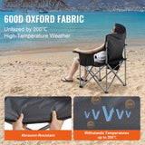 Succebuy Camping Folding Chair – Portable Quad Chair with Lumbar Support, Padded Arms & Side Pockets 🏕️🪑