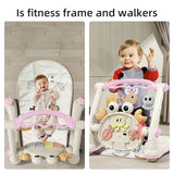 4-in-1 Baby Car Fitness Rack – Toddler Walker with Piano, Push Trolley, Activity Table & Multi-Function Toy for 0–18 Months