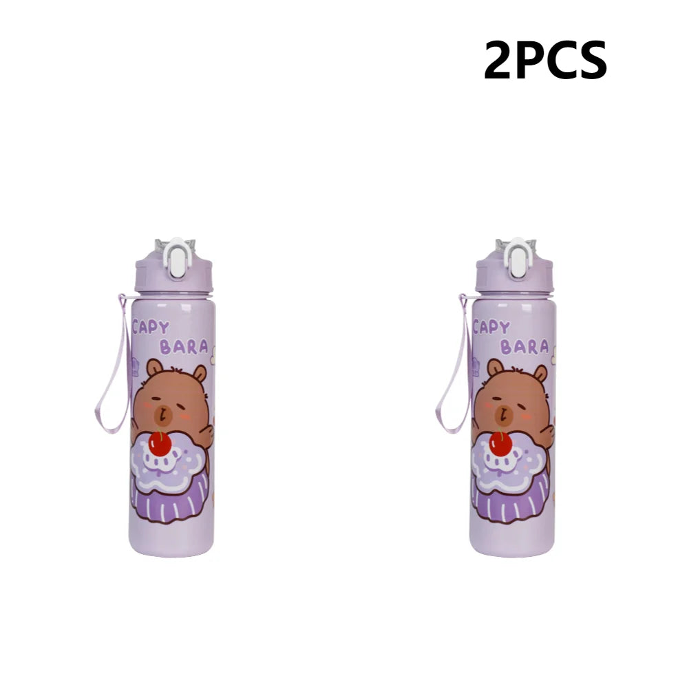 800ml Astronaut Sports Water Bottle with Straw & Carry Handle for Kids (Large Capacity)