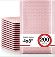 200 Pack Waterproof Padded Envelopes – 4″×8″ Self-Seal Foam Mailers for Secure Shipping & Packaging
