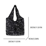 Large Capacity Sequin Tote Bag for Women – Slouchy Hobo Under-Arm Purse for Work, Travel & Shopping
